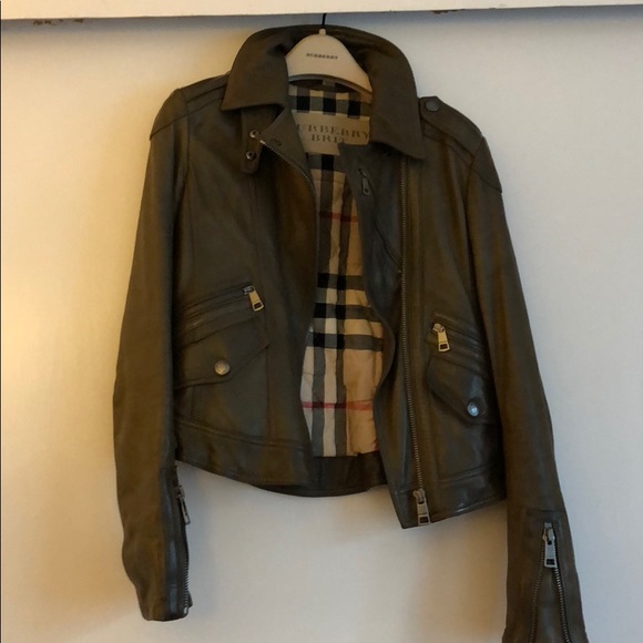 COPY - Burberry brown leather moto jacket size US 2 - Picture 2 of 8